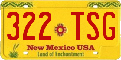 NM license plate 322TSG