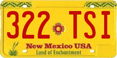 NM license plate 322TSI