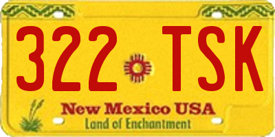 NM license plate 322TSK