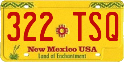 NM license plate 322TSQ