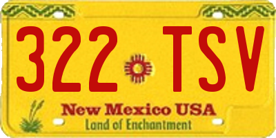 NM license plate 322TSV