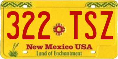 NM license plate 322TSZ