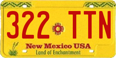 NM license plate 322TTN