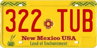 NM license plate 322TUB