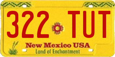 NM license plate 322TUT