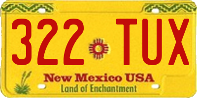 NM license plate 322TUX