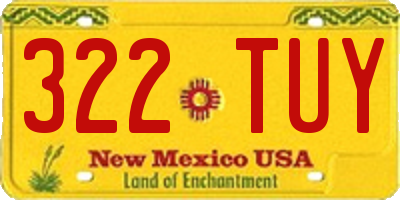 NM license plate 322TUY