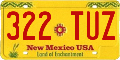 NM license plate 322TUZ