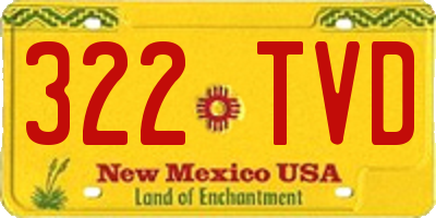 NM license plate 322TVD
