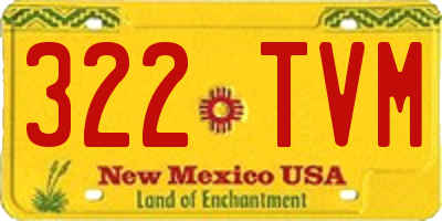 NM license plate 322TVM