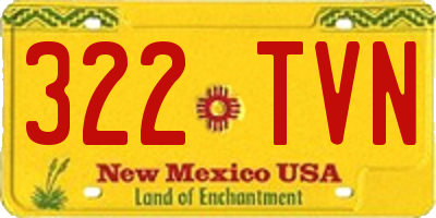 NM license plate 322TVN