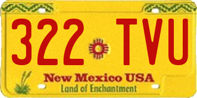 NM license plate 322TVU