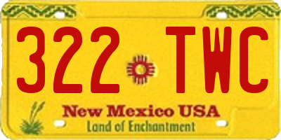 NM license plate 322TWC