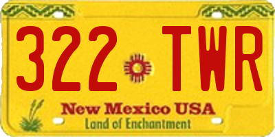 NM license plate 322TWR