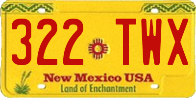NM license plate 322TWX
