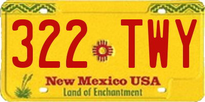 NM license plate 322TWY