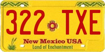 NM license plate 322TXE