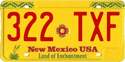 NM license plate 322TXF
