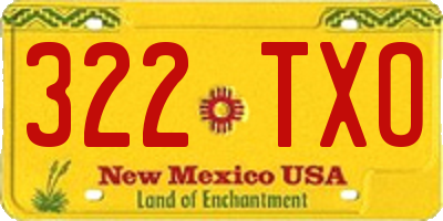 NM license plate 322TXO