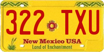 NM license plate 322TXU