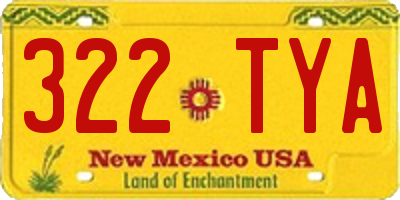 NM license plate 322TYA