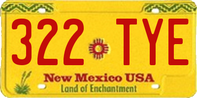 NM license plate 322TYE