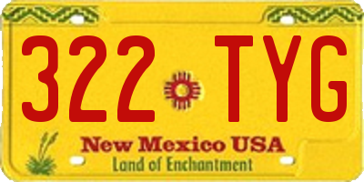 NM license plate 322TYG