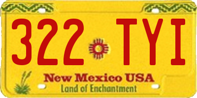 NM license plate 322TYI