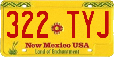 NM license plate 322TYJ