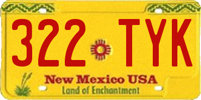 NM license plate 322TYK