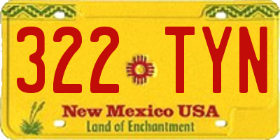 NM license plate 322TYN