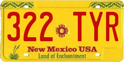 NM license plate 322TYR