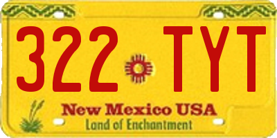 NM license plate 322TYT