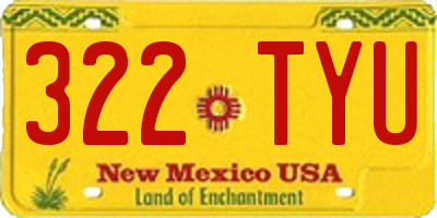 NM license plate 322TYU