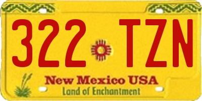 NM license plate 322TZN