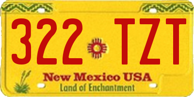 NM license plate 322TZT