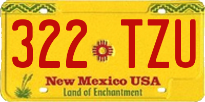 NM license plate 322TZU