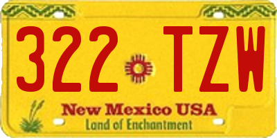 NM license plate 322TZW