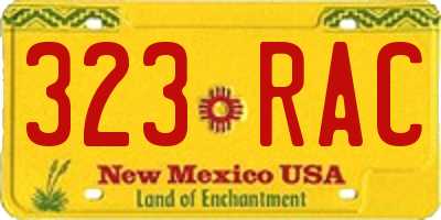 NM license plate 323RAC