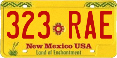 NM license plate 323RAE