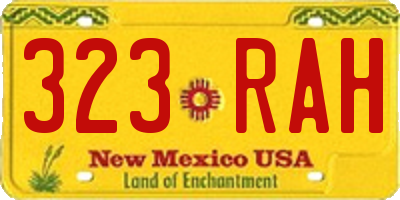 NM license plate 323RAH