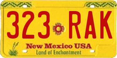 NM license plate 323RAK