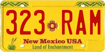 NM license plate 323RAM