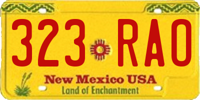 NM license plate 323RAO