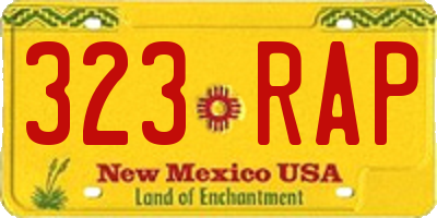 NM license plate 323RAP