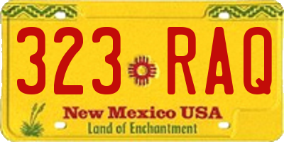 NM license plate 323RAQ