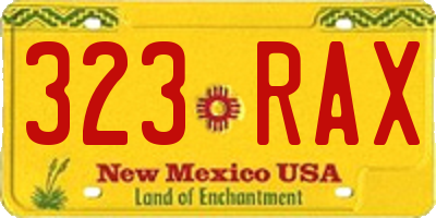 NM license plate 323RAX