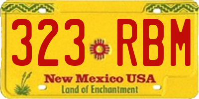 NM license plate 323RBM