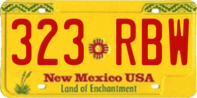 NM license plate 323RBW