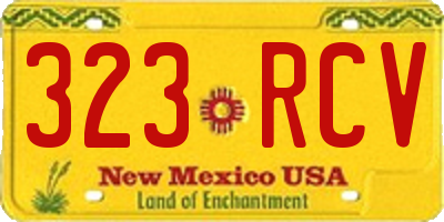 NM license plate 323RCV
